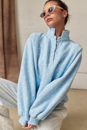 PT16060-12<br/>POLKA DOT PIPER SNAP BUTTON SWEATER