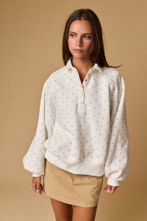 PT16060-12<br/>POLKA DOT PIPER SNAP BUTTON SWEATER
